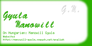 gyula manowill business card